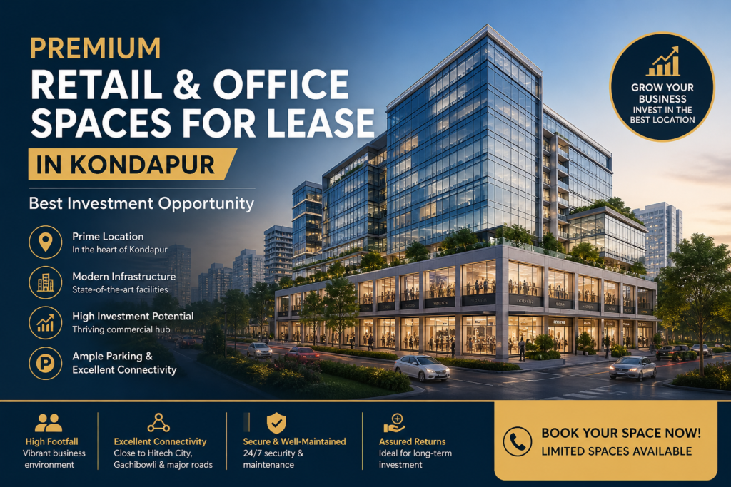 Premium Retail & Office Spaces for Lease in Kondapur